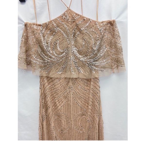 Aidan Mattox cold shoulder beaded exclusive gown - Picture 8 of 10